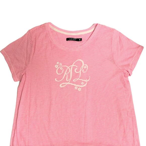 NEW Lauren Ralph Lauren Pink Striped Sleep Shirt Nightgown Womens XS - Picture 3 of 8